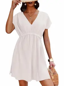 Women’s Swimsuit Cover Up V Neck Bathing Suit Cover Ups for Women Dress Bikini Beach Wear S-3XL