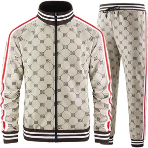 2 Piece Plaid Track Suits Set for Men Sport Jogger Sweatsuits Jogging Workout Outfits
