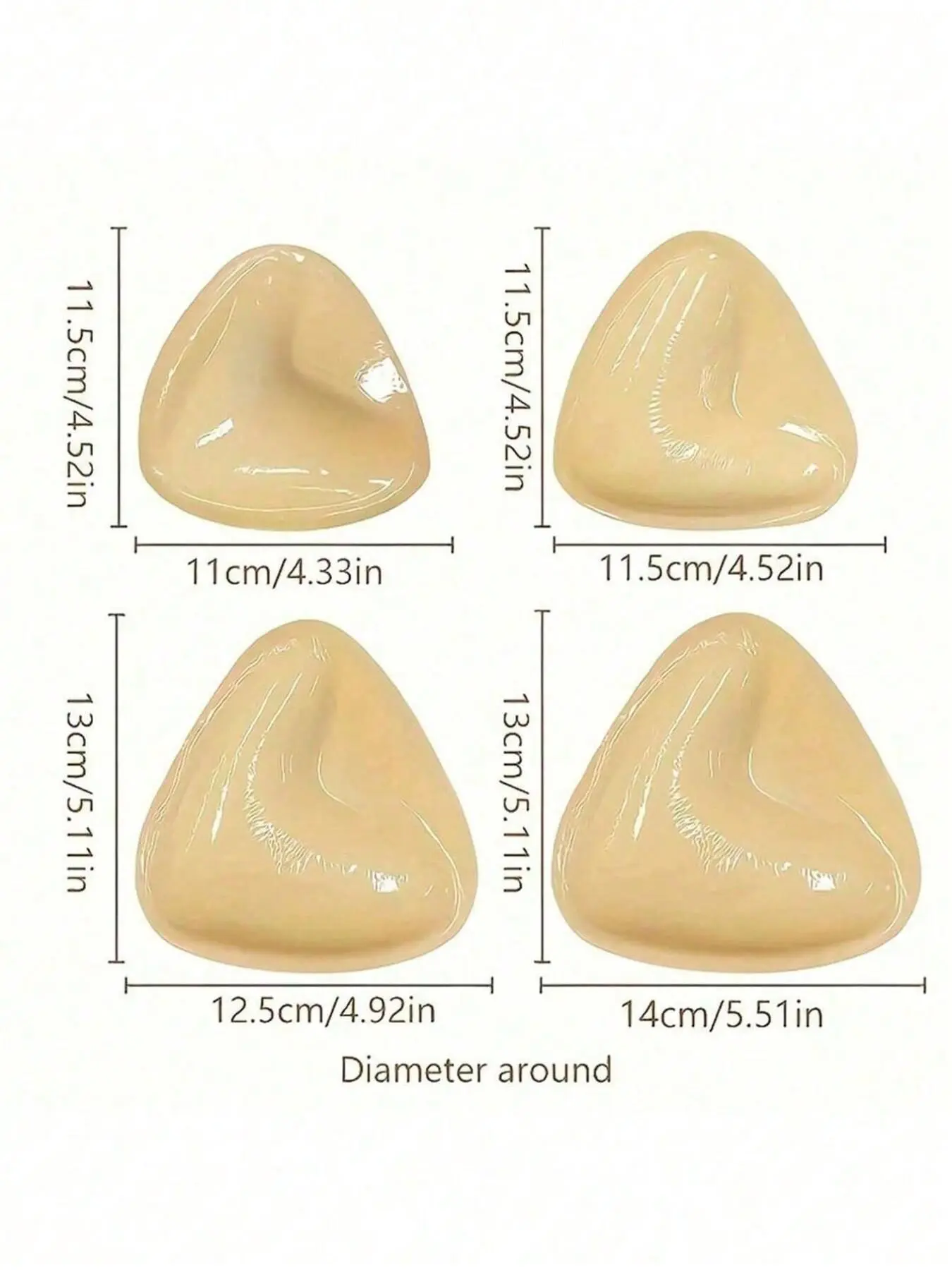 Triangle double-sided bra pad inserts, Sticky bra insert, Sticky Bra Pads, thick nipple covers, invisible and stay in place, double-sided adhesive, super strong stickiness, makes small breasts look bigger, gathers, prevents nipple show-through, bikini bra