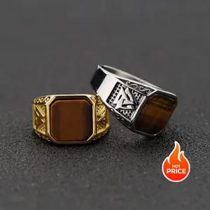 Valkenut Pattern Ring, Stainless Steel Ring, Vintage Fashion, High-end Feel, Light Luxury, Cool Style, Popular Party Ring