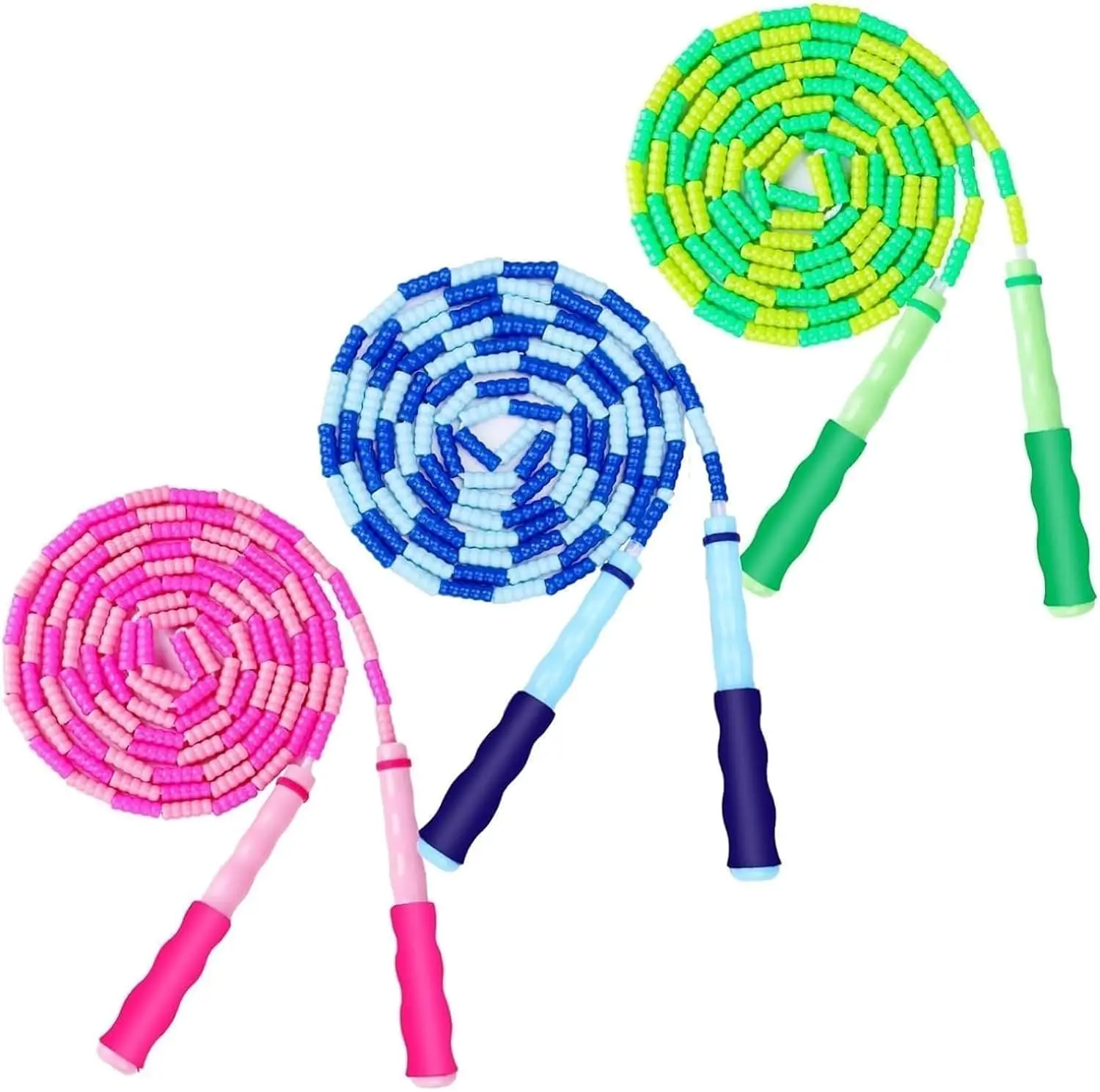 Jump Rope for Kids, Soft Beaded Jump Rope, Adjustable Length Tangle-Free Segmented Skipping Rope for Women, Men and Kids, Fun Fitness Activity