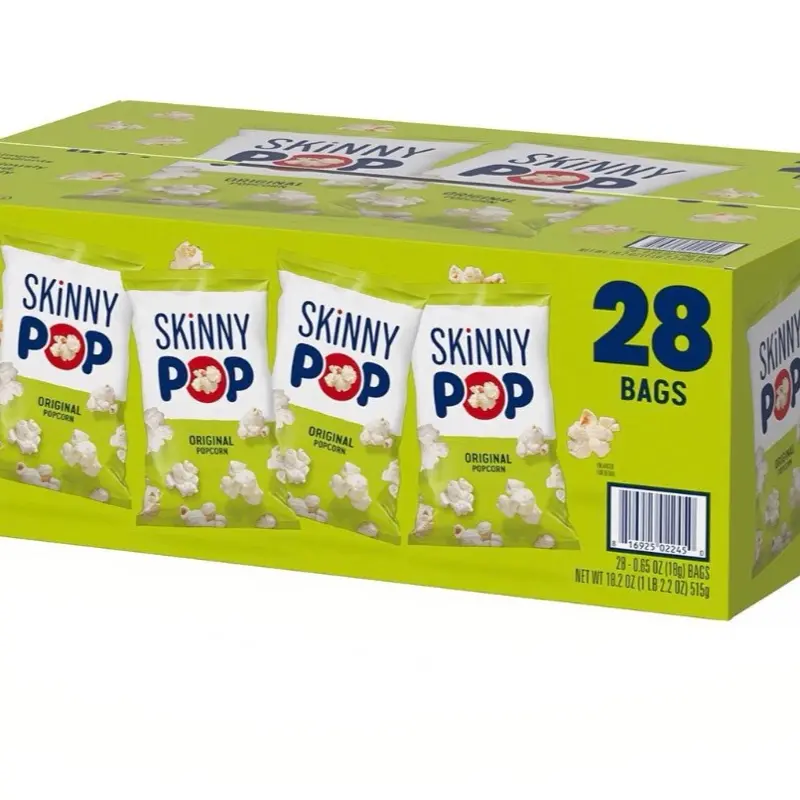 Original Popcorn Snack Bags - 0.65 oz, 28-Pack Disposable Snack Containers for Movie Nights, Parties