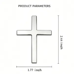 3D Metal Christian Cross Car Emblem Sticker, Premium Chrome Finish, Self-Adhesive Religious Auto Decal for Cars Trucks SUV, Waterproof & Rustproof, Durable Alloy Badge to Show Your Faith, Easy Installation on Body Fender Trunk