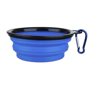 Collapsible Dog Bowl – Large & Portable! Holds 20oz for dogs & cats. Perfect for travel, hiking & walks. Includes 2 carabiners! feeder pet  bowl