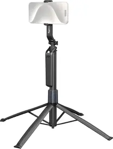 SMALLRIG 73" Phone Tripod Stand w Ground Nail, Selfie Stick Tripod with Remote, 4 Legs, 360° Handle, for Phone, Camera, Action Camera, for Recording, Overhead Shot, Streaming 4668