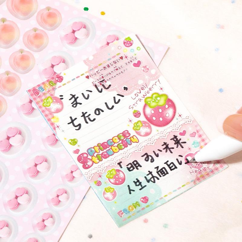 Kawaii Stickers 72sheets/pack Cute cartoon style Mixed materials Multipurpose scrapbook DIY decorative collage