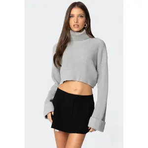 Oversized Turtle Neck Cropped Sweater