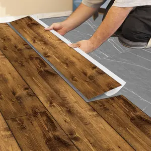 Wood Grain Pattern Floor Sticker, Self-adhesive PVC Floor Tile, Waterproof & Stain Resistant Floor Sticker for Bathroom, Kitchen, Living Room, Bedroom