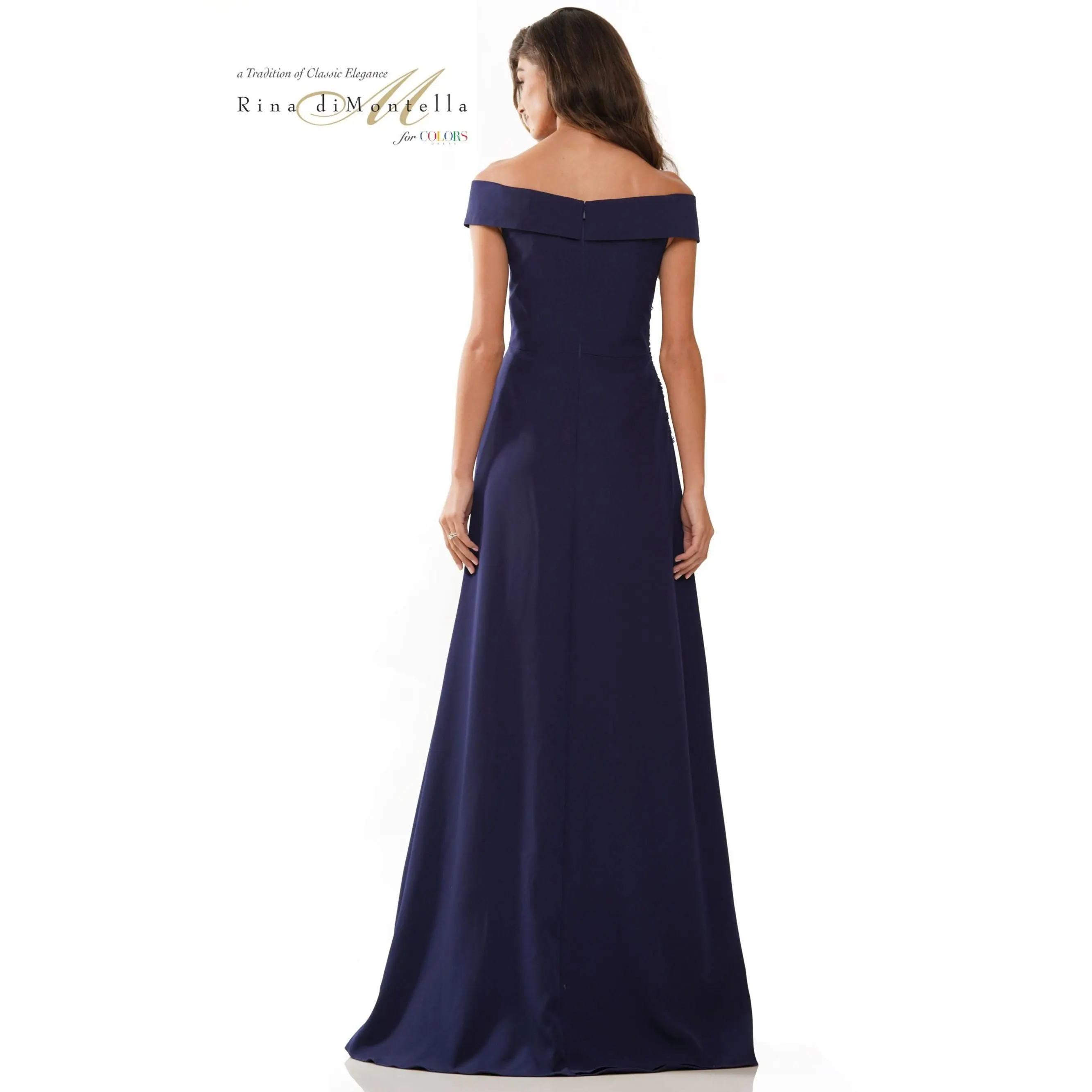 Rina Di Montella -RD2806-1 Off Shoulder Column dress