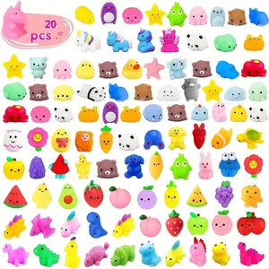 20Pcs random mochi dolls, cute squeezing toys, children's party gifts, stress-relieving toys, classroom prizes, good luck bag fillers, birthday gifts