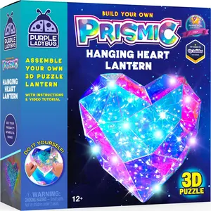 DIY Night Light Kit for Girls 3D Heart Puzzle - Gifts for Girls 8 9 10-12 Years Old Teen Girl, Birthday Gift for Kids 8-12, 3D Light-Up Room Decor, Arts & Crafts Set Mother's Day Craft for Kids