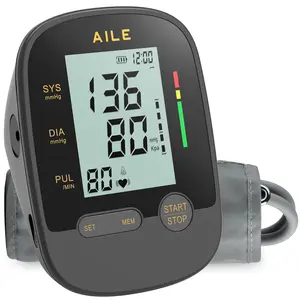 Upper Arm Blood Pressure Machine - AILE High Blood Pressure Monitors for Home use with Adjustable Blood Pressure Cuff - Large LCD Screen,Dual Power Option Healthcare Kit