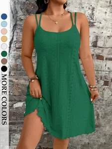 Women's Plus Size Cami Dress Womenswear Jacquard Spaghetti Strap Slip Dresses Casual Summer Flowy Beach Vacation Boho Bohemian Trendy