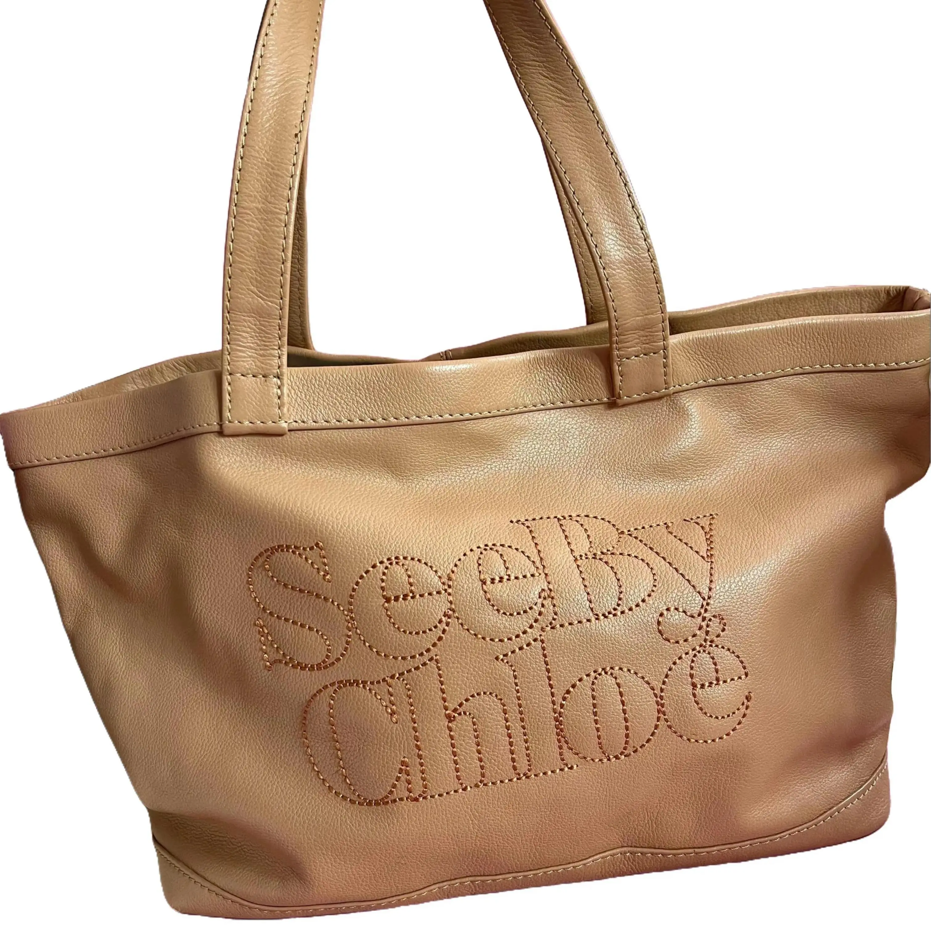 Pre-owned Chloe Leather Shoulder Bags See By Tote Shoulder bag Logo for women