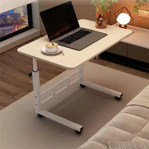 32" Mobile Standing Desk with Wheels, Height Adjustable Portable Laptop Table, Compact Rolling Computer Workstation for Home Office, Study & Bedroom, Space-Saving Small Standing Desk, Easy to Move & Assemble, Modern White Finish