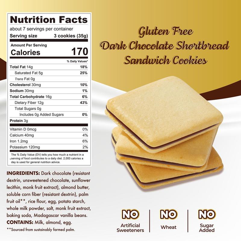 HOT - ChocZero Chocolate Cookies, Dark Chocolate Jolies – Gluten Free, Sugar Free, 20 Crispy Chocolate Filled Keto Cookies Per Box, 8 Ounce