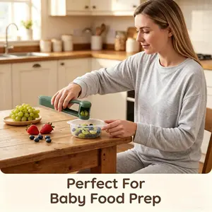 Grape & Tomato Slicer, Cuts Strawberries, Blueberries & More, One-Press Fast Cutter for Fruits & Veggies, Must-Have for Salads & Baby Food