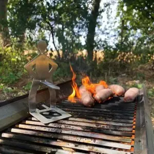 4PCS Hot Dog Grill Rack, Funny BBQ Sausage Holder Set, Perfect Gift for Men, Camping, Parties & Backyard Grilling