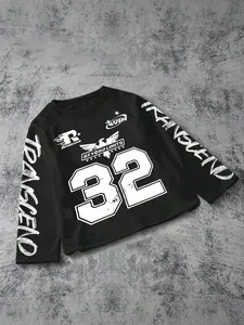 Men's Fashion Hip-Hop Casual Long Sleeve T-Shirt, Fun Retro Style, Regular Fit, Streetwear Digital Print, Ideal Gift for All Seasons