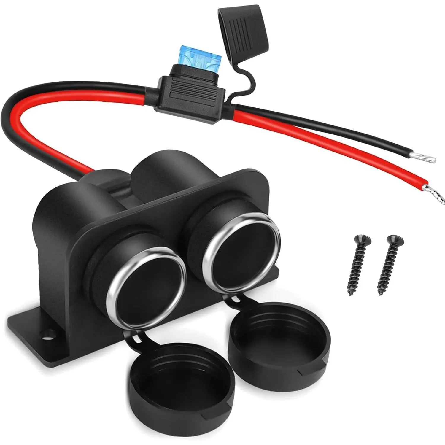 2 socket cigarette lighter splitter 1PCS Cigarette Lighter Socket with Blade Fuse, 2-Socket Cigarette Lighter Splitter 12V Lighter Power Outlet Replacement Waterproof Plug for Car Marine Truck ATV RV 2 socket cigarette lighter splitter 1PCS Cigarette Lighter Socket with Blade Fuse, 2-Socket Cigarette Lighter Splitter 12V Lighter Power Outlet Replacement Waterproof Plug for Car Marine Truck ATV RV