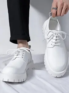 Men's Fashionable Lace Up Front Dress Shoes, Casual Oxford Shoes, Casual Comfortable Breathable Shoes for Daily Wear, Male All-match Round Toe Shoes for Daily Wear, Business Casual Shoes