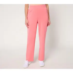 Belle by Kim Gravel Petite Scubaluxe Straight Pant - Spandex Bottom with Elastic Leg for a Secure Fit