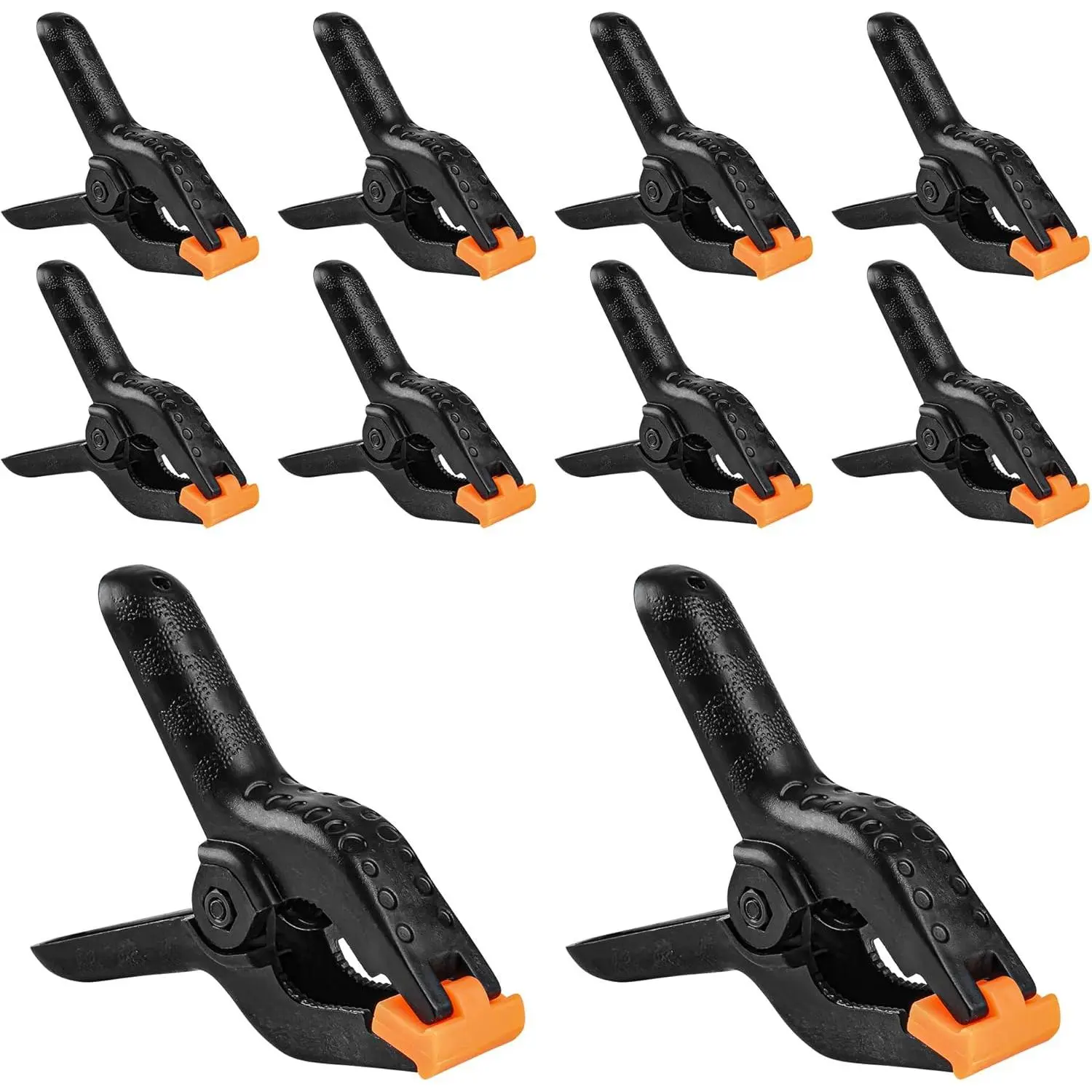 10 count Spring Clamps,  4.5 Inch Plastic Spring Clips Heavy duty Backdrop Clips for Balloon Arch Photography Woodworking Crafts Tarp Clips Black