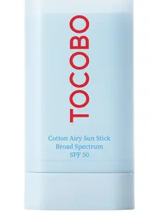 Cotton Airy Sun Stick SPF 50 Broad Spectrum Korean Matte Sunscreen Stick for Face - Travel Size Sebum Control Sunblock -Vegan, Lightweight, Non-Sticky 0.67 oz