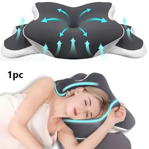 Butterfly Memory Foam Pillow, Cervical Support Sleep Aid, Slow Rebound Zone Support, Ergonomic Neck Pillow, Travel & Home Use