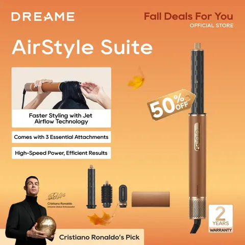 Dreame AirStyle Suite Heated Hair Curler & Lightweight High-Speed Dryer - 110000 RPM Motor, 3 Snap-On Attachments, Frizz Control, Cool Shot, Luxury Leather Travel Bag, Selfcare Tool for Adults (Home/Travel Use, Curling Iron Function, Dorm Essential)
