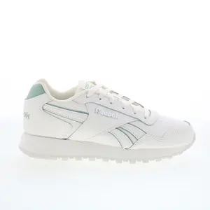 Reebok Glide Womens Beige Leather Lace Up Lifestyle Sneakers Shoes