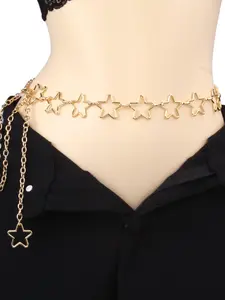 Y2K Star Chain Belt for Women Colorful Acrylic Waist Chain Y2K Aesthetic Rave Festival Accessories Trendy Y2K