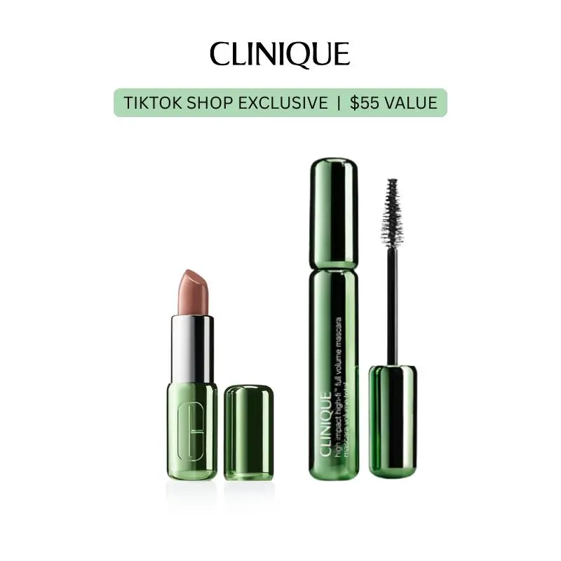 [Clinique] Pop Lip & Lash Duo - Pop Lipstick + High-Fi Mascara | Full Volume | Longwear  | Full-Coverage | Sensitive Eyes | Fiber-Infused