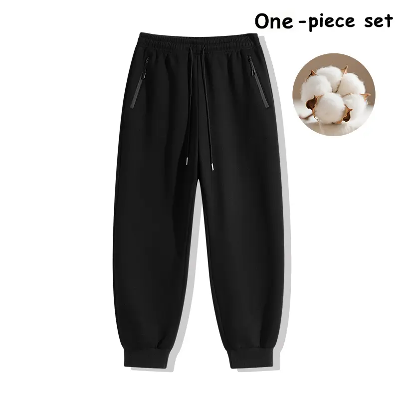 3-Piece Set Breathable Cotton Track Joggers, Elastic Waist Cuffed Sweatpants with Anti-Theft Zippered Pockets 3-Piece Set Breathable Cotton Track Joggers, Elastic Waist Cuffed Sweatpants with Anti-Theft Zippered Pockets