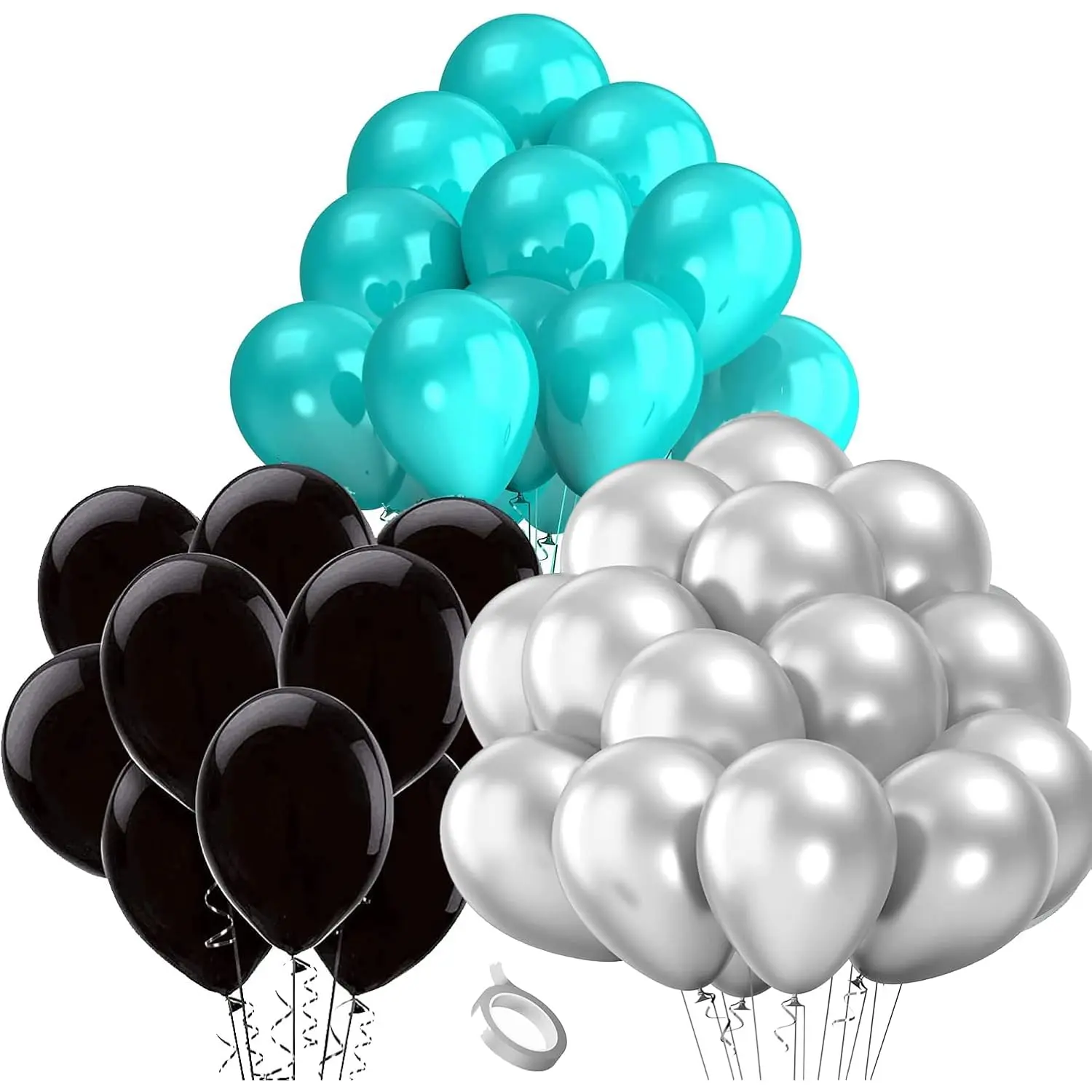 Turquoise Black Graduation Decorations 2024/Teal Turquoise Black Balloons 30Pcs Turquoise Black Birthday Decorations For Women/Teal Black Bridal Shower Decorations/Turquoise Graduation