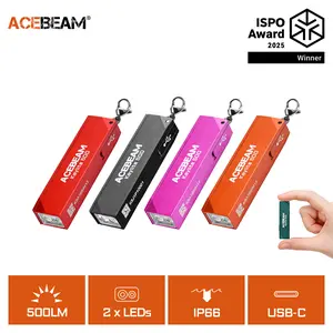 ACEBEAM Keylite 500Lumens Rechargeable Keychain Flashlight, Compact 500 Lumens LED Flashlight with 6 Modes, IP66 Dustproof, 1225 Candela, Portable & Durable for Emergency, Home, Everyday Carry Powerful Miniature