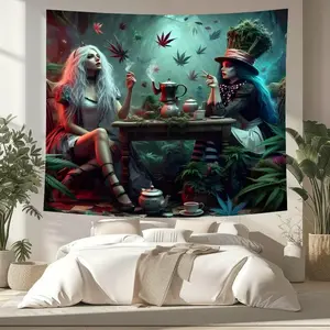 Dark Fairy Tale Girls Pattern Tapestry, 1 Count Aesthetic Wall Hanging Decor, Wall Art for Home Living Room Bedroom Office School