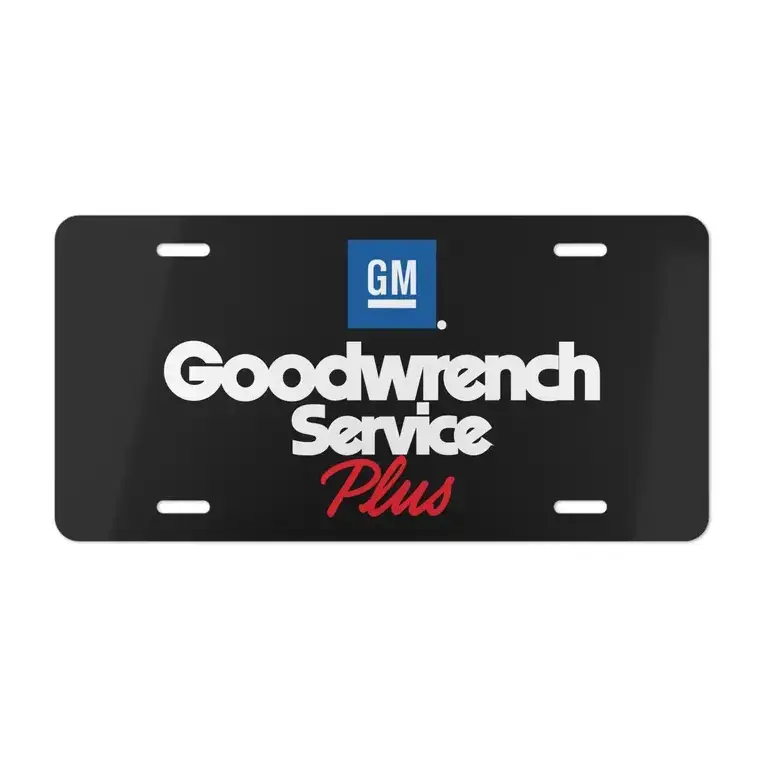 [AUTO] GM Goodwrench License Plate, Aluminum Front Car Tag, Classic Automotive Garage Decor