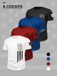 4-Pack Viral Graphic Short-Sleeve Tees | TikTok Shop Black Friday Deal, Summer Fashion Menswear Oversized Casual Streetwear Tops, Trendy Street Style Essential, Versatile for Layering or Solo Wear, Summer Viral Bestseller