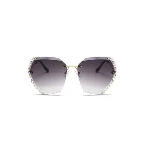 Unisex Cristal Designer Sunglasses with Crystal Diamond Trim