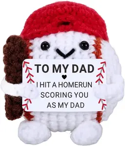Father's Day Gift  Baseball Dad Gifts from Daughter Son - Crochet Baseball Easter Basket Stuffers Dad Easter Basket Stuffers Baseballs Gift for Daddy from Daughter Son Wife Handmade Baseballs Gift for Daddy Birthday