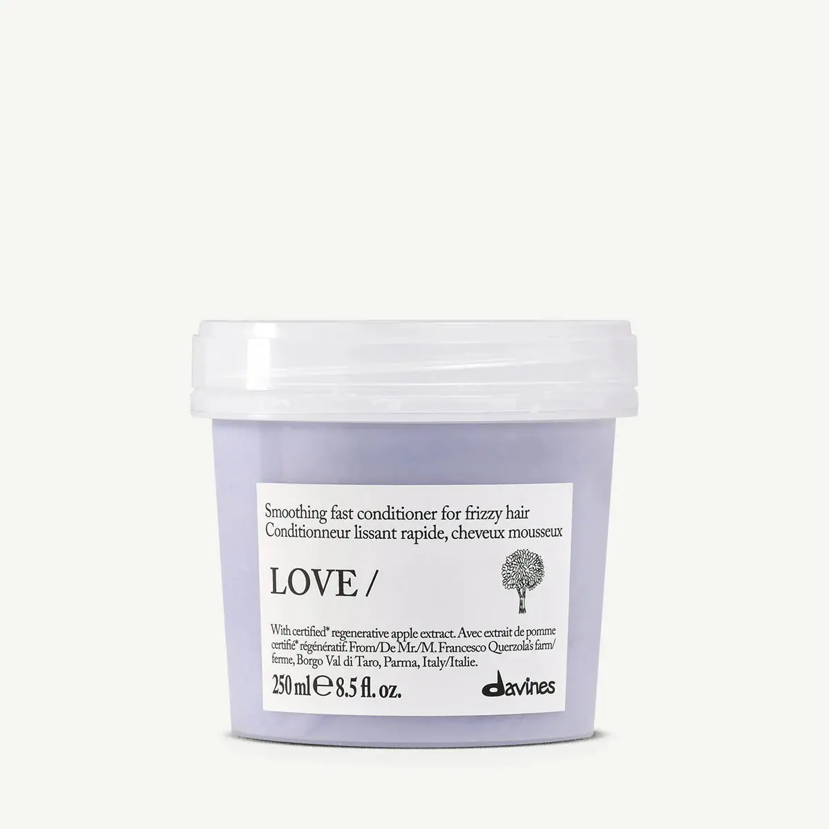 Davines Love Smoothing Conditioner 8oz - 250ml Formula for Coarse Frizzy Hair with Olive Extract Moisturizing & Elasticity Restoring Shiny Hair Care