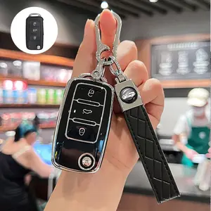 Car Key Case, Car Key Protector, Car Key Holder, Key Fob Cover for Volkswagen VW Magotan Golf 4 3 5 6 MK6 Passat B5 B6 B8 B7 Touran Bora Tiguan for Jetta Lavida Skoda Octavia