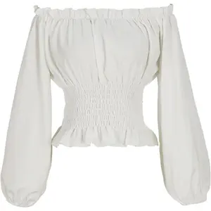 Womens Renaissance Blouse Peasant Off Shoulder Tops Pirate Long Sleeve Peasant Blouse