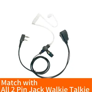 Walkie Talkies Covert Air Acoustic Tube Earpiece with Mic Radio Earpiece for 2-Pin K-Type Walkie-Talkie BAOFENG Walkie Talkie Portable Two Way Radio