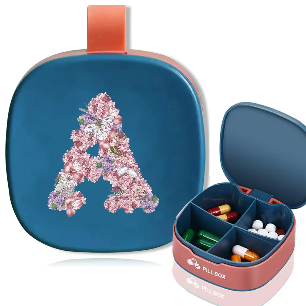 Portable Dustproof Pill Case, Mini Medicine Box with 4 Compartments, Waterproof Storage, Easy to Clean, Safe Closure, Ideal for Travel