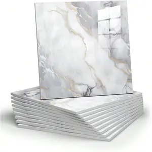 10pcs Marble Peel and Stick Waterproof Shower Wall Panels, Peel and Stick Backsplash Tile, PVC Wall Panels for Bathroom, Kitchen, and Living Room - 11.8"x11.8" Shower Tiles,Gray, Color Scheme outdoor sports