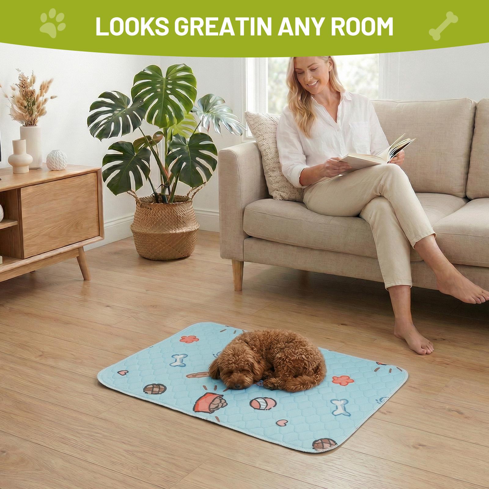 Washable Pee Pads for Dogs, 2-Pack Reusable Absorbent Training Pads for Puppies, Non-Slip Potty Pads, Playpen, Crate, Mattress, Multiple Sizes