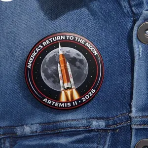 Artemis II Space Mission Pin Button, Space Exploration Pin Button, Back To The Moon Pin, Artemis 2 Gift For Fans
