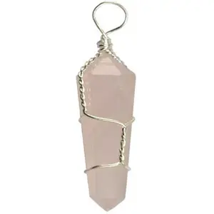 Rose Quartz Wire Wrapped Point Pendants Set of 5 — Heart Chakra Love